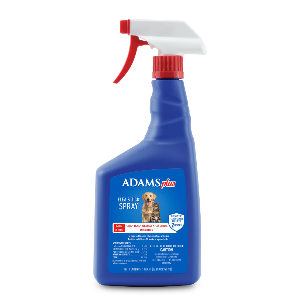 Adams Plus Flea & Tick Spray for Dogs & Cats | Kills Fleas, Ticks, Mosquitos & Eggs