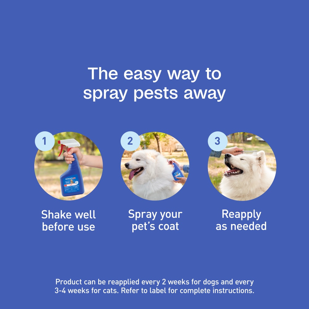 Adams Plus Flea & Tick Spray for Dogs & Cats | Kills Fleas, Ticks, Mosquitos & Eggs