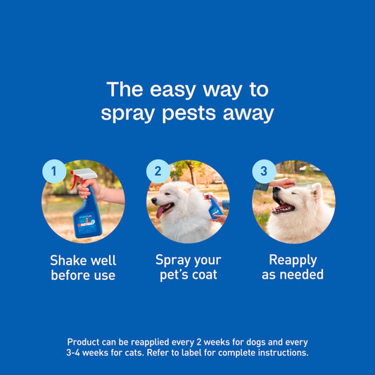 Adams Plus Flea & Tick Spray for Dogs & Cats | Kills Fleas, Ticks, Mosquitos & Eggs