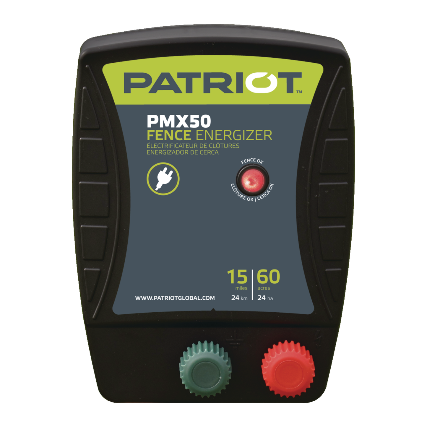Patriot PMX50 110V Electric Fence Charger - 0.50J, 15 Mile Output