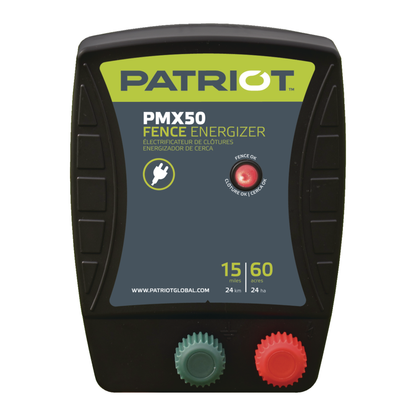 Patriot PMX50 110V Electric Fence Charger - 0.50J, 15 Mile Output
