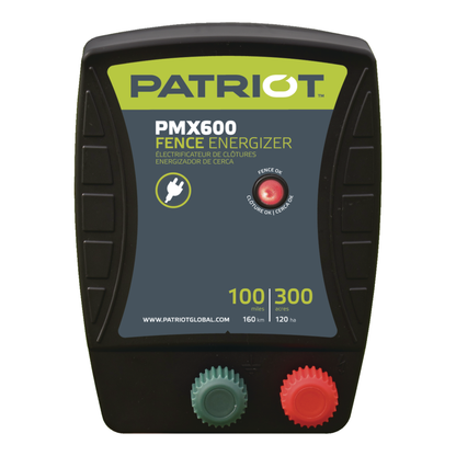 Patriot PMX600 110V Electric Fence Charger - 6.7J, 100 Mile Output