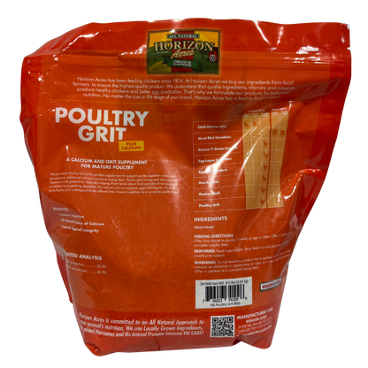 Horizon Acres Poultry Grit | Calcium and Grit Supplement | 8 lb.