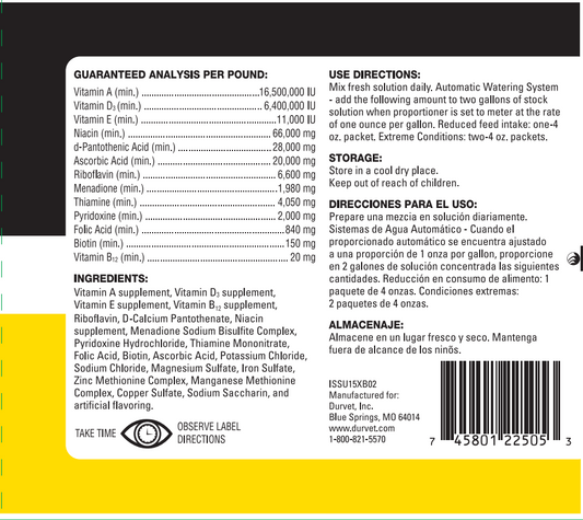 Durvet Poultry Pak | Vitamins & Electrolytes for Chickens