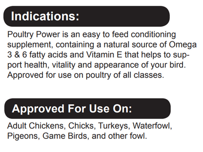Durvet Poultry POWER | Omega 3 & 6 Supplement for Feather & Egg Health | 16 oz.
