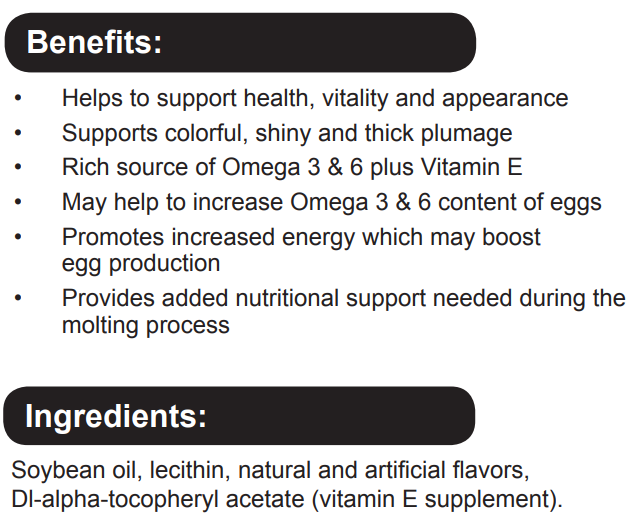 Durvet Poultry POWER | Omega 3 & 6 Supplement for Feather & Egg Health | 16 oz.