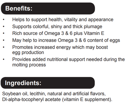 Durvet Poultry POWER | Omega 3 & 6 Supplement for Feather & Egg Health | 16 oz.