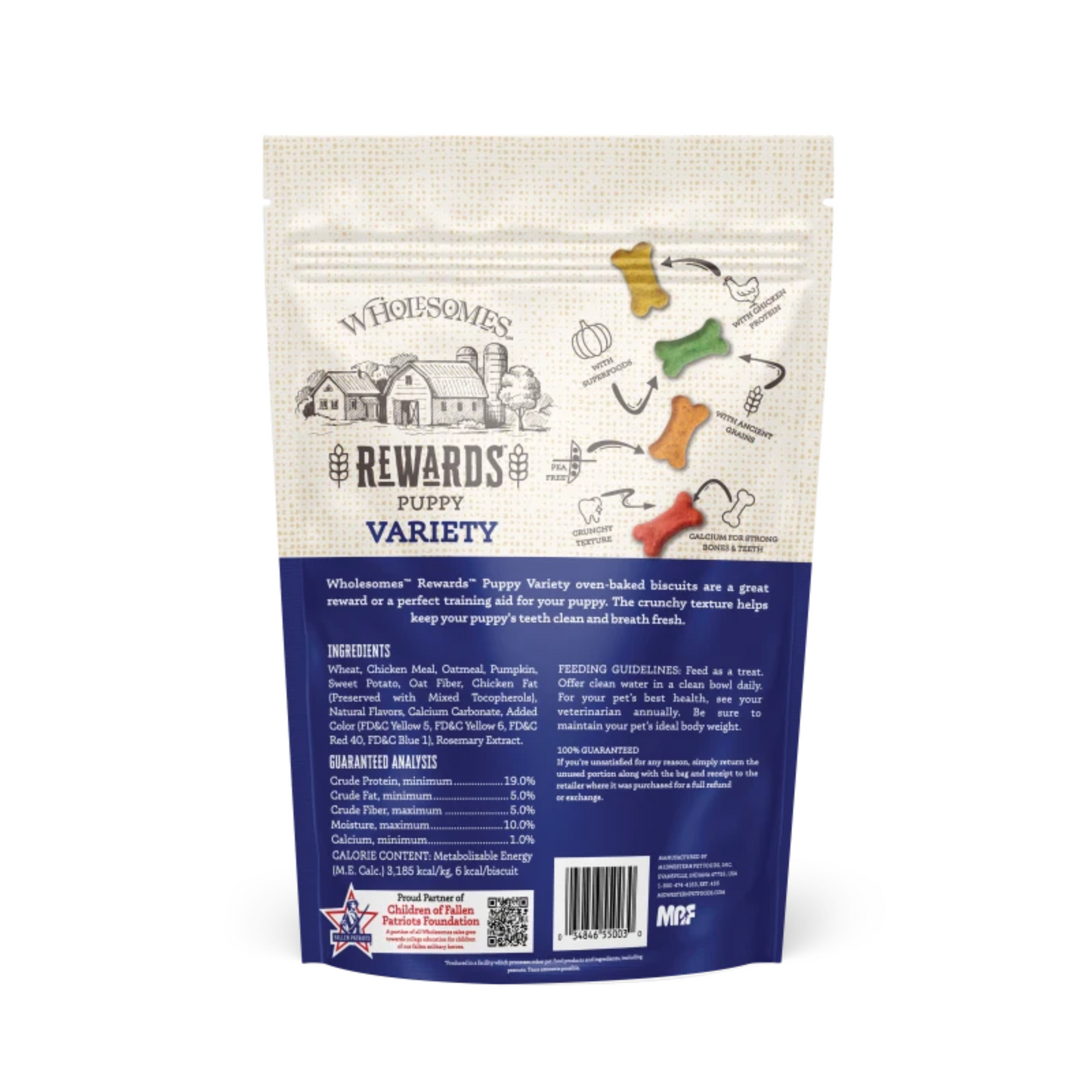 Wholesomes Rewards Puppy Variety Treat Biscuits | Crunchy Training Treats, USA Made