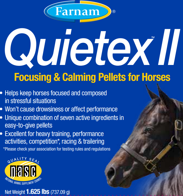 Farnam Quietex II Focusing & Calming Pellets For Horses - Stress Relief