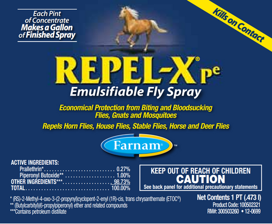 Farnam Repel-X Fly Spray Concentrate for Horses | 16 oz. Economical