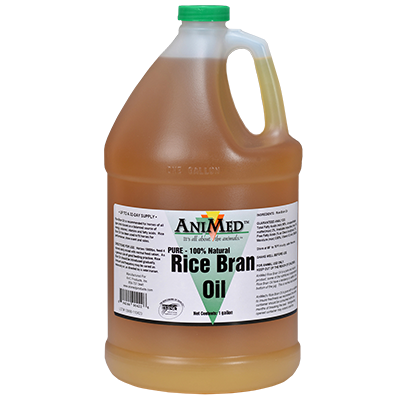 Animed Pure Rice Bran Oil Liquid | Supports Antioxidant, Energy & Coat Health in Horses | 1 Gal