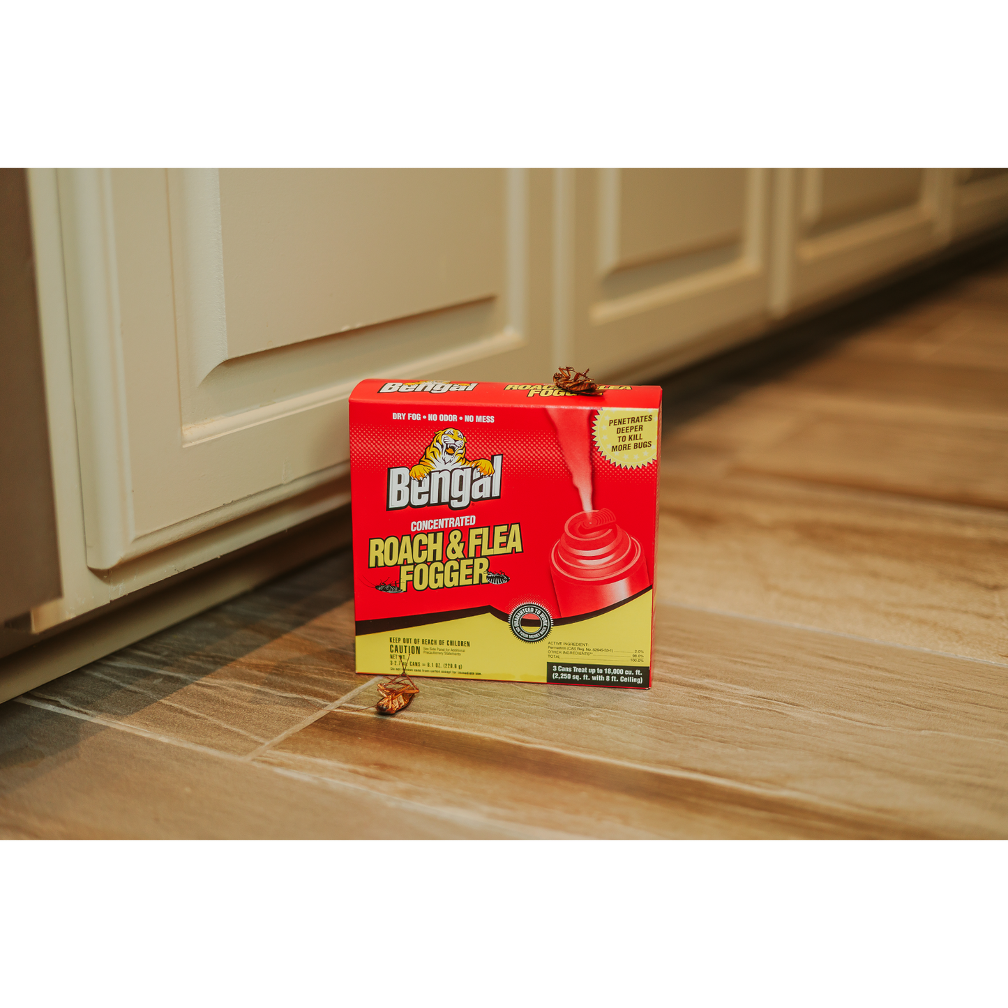 Bengal Roach & Flea Fogger 3 Pack – Concentrated Dry Fog Permethrin 2%
