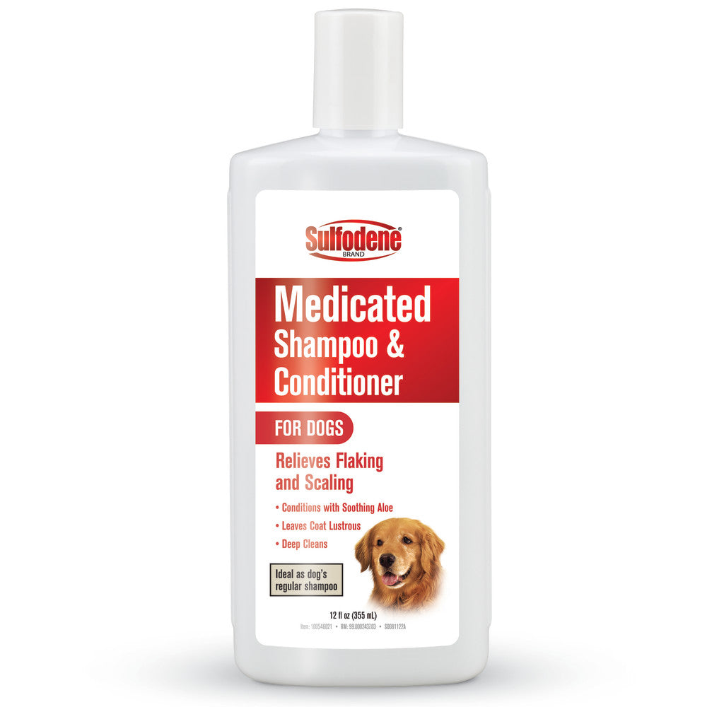 Sulfodene Medicated Dog Shampoo & Conditioner | Relieves Itching & Flaking | 12 oz