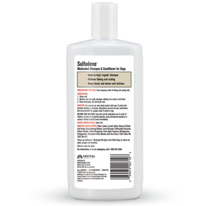 Sulfodene Medicated Dog Shampoo & Conditioner | Relieves Itching & Flaking | 12 oz