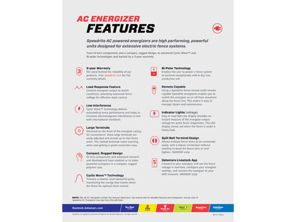 Speedrite 46000W Electric Fence Energizer - 46J, 290 Mile, 110V AC