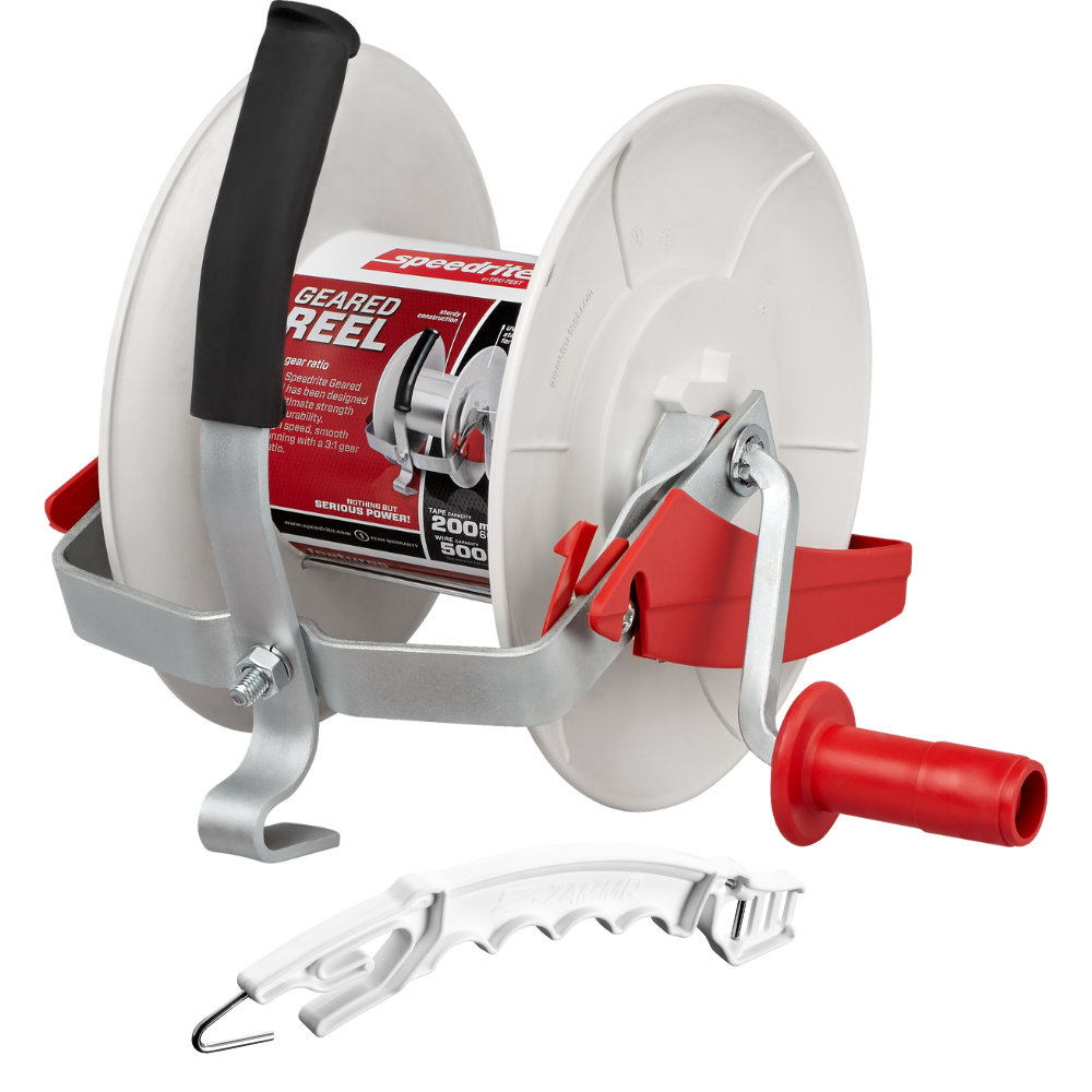 Speedrite 3:1 Geared Electric Fence Reel - Holds Polywire & Polytape