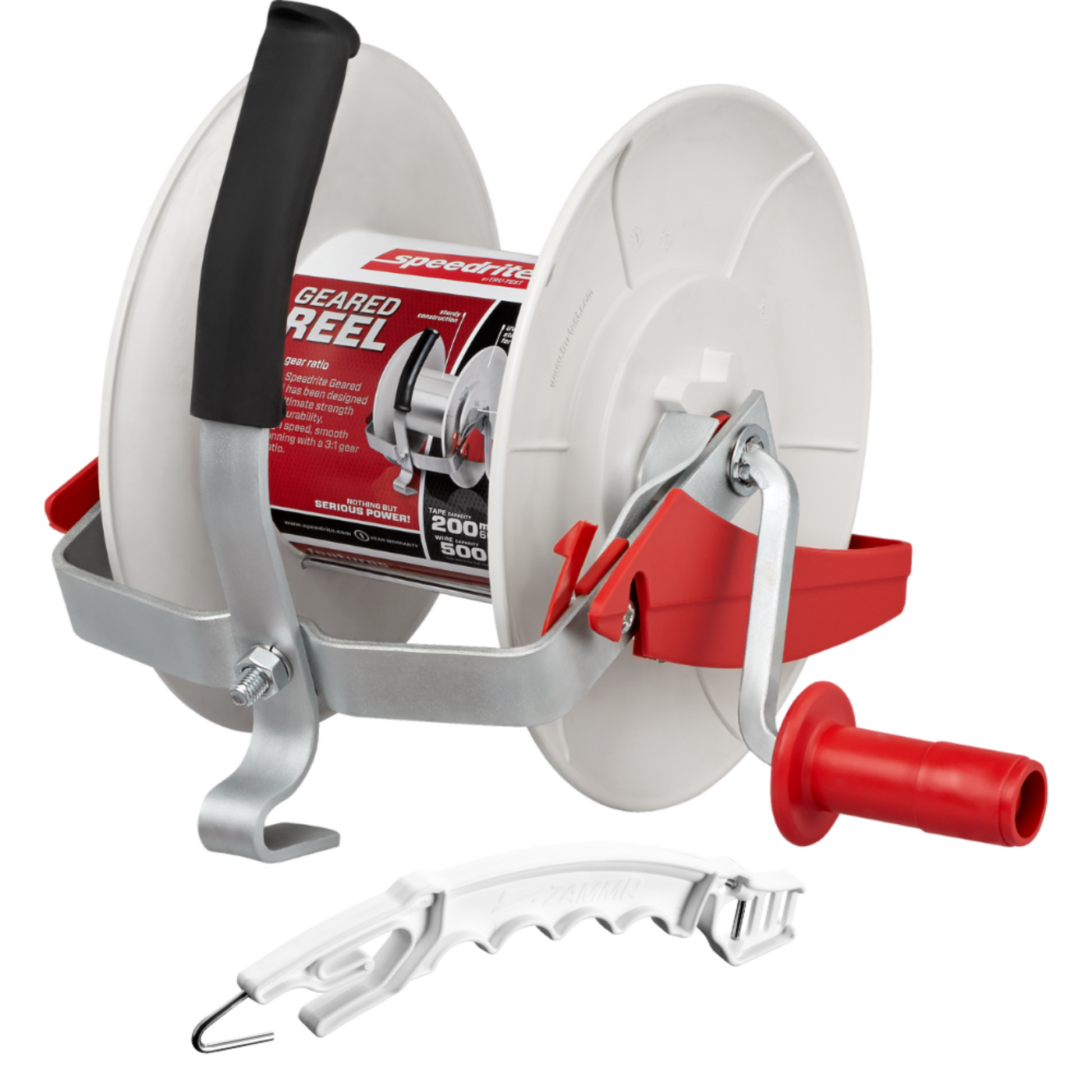 Speedrite 3:1 Geared Electric Fence Wire Reel with ZAMMR Handle| Holds Polywire & Polytape