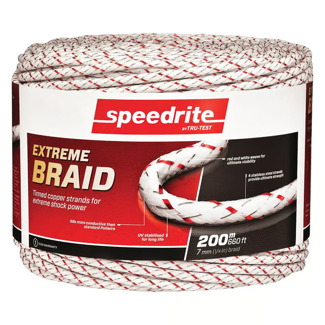 Speedrite Extreme 1/4" Polyrope - 660' Braided Electric Fence Wire