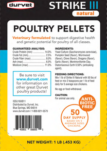 Durvet STRIKE III Natural | All-Natural Chicken Digestive Supplement | 1 lb.