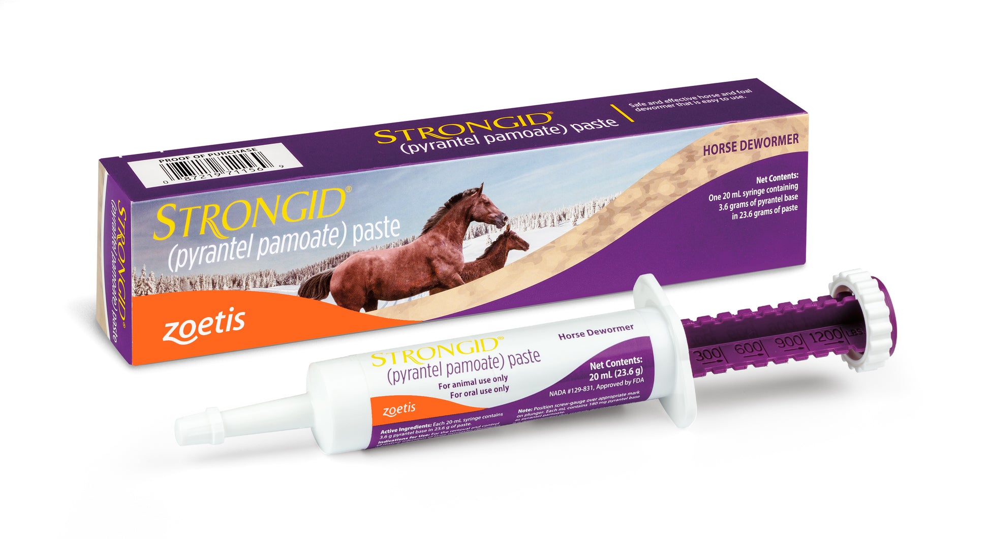 Zoetis Strongid Paste Horse Dewormer with Pyrantel Pamoate, 20 mL Syringe