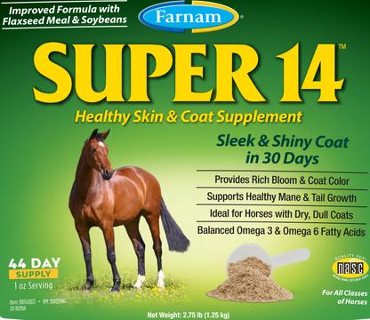 Farnam Super 14 Healthy Skin & Coat Supplement for Horses, Powder