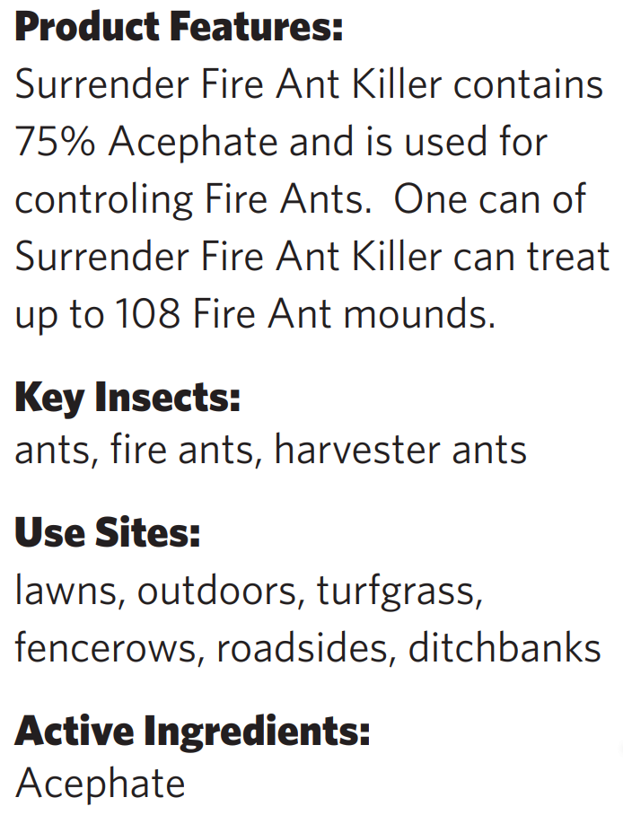 Martins Surrender Fire Ant Killer Powder | Acephate 75% | Lawn & Outdoor Ant Control | 1 lb.