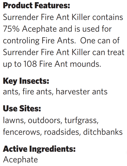 Martins Surrender Fire Ant Killer Powder | Acephate 75% | Lawn & Outdoor Ant Control | 1 lb.