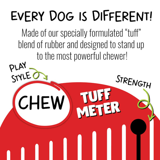Jolly Pets Tuff Tosser Ball Dog Toy | 3" Durable Rubber Chew & Treat Toy | Cleans Teeth & Bounces