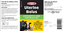 Durvet Uterine Bolus | Antiseptic & Proteolytic Aid for Cattle & Sheep | 50 Count