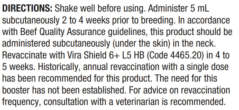 Elanco Labels Elanco Vira Shield 6 + VL5 HB | Cattle Vaccine | Protection Against IB ...