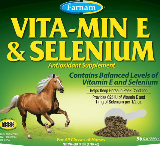 Farnam Vita-Min E & Selenium Antioxidant Supplement for Horses, 3 lb. Pellets
