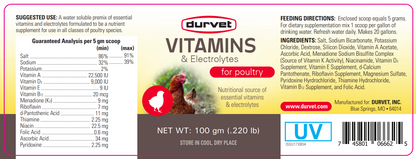 Durvet Chicken Vitamins & Electrolytes Powder | Hydration & Nutrition