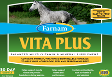 Farnam Vita Plus Multi-Vitamin & Mineral Supplement Pellets for Horses – 3.75 lb