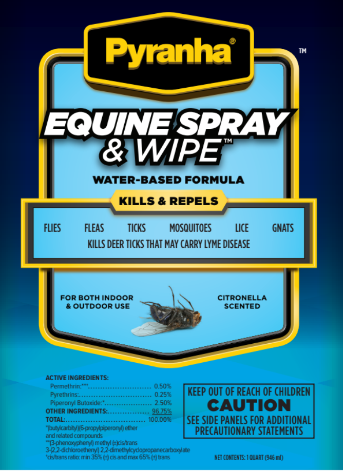 Pyranha Equine Spray N’ Wipe | Water-Based Horse Fly Spray
