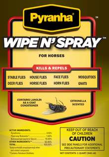 Pyranha Wipe N’ Spray – Horse Fly Spray & Insect Repellent