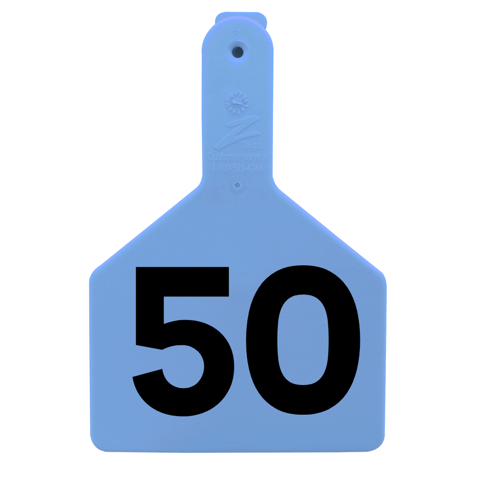 Z Tags One-Piece No-Snag Cow ID Ear Tag – Colors, Numbers & Custom Print