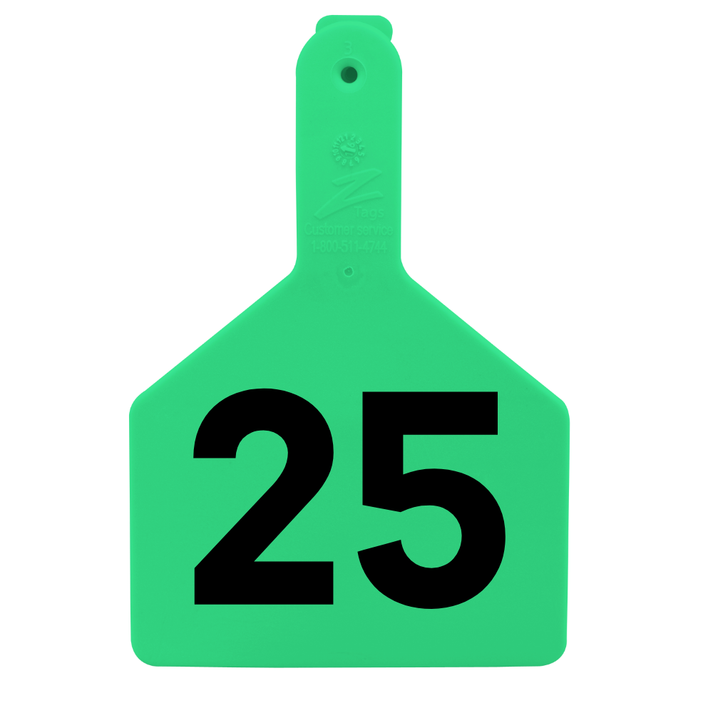 Z Tags One-Piece No-Snag Cow ID Ear Tag – Colors, Numbers & Custom Print