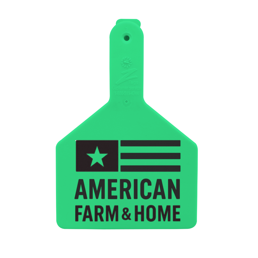 Z Tags One-Piece No-Snag Cow ID Ear Tag | Custom Print