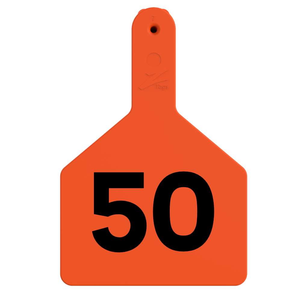 Z Tags One-Piece No-Snag Cow ID Ear Tag – Colors, Numbers & Custom Print