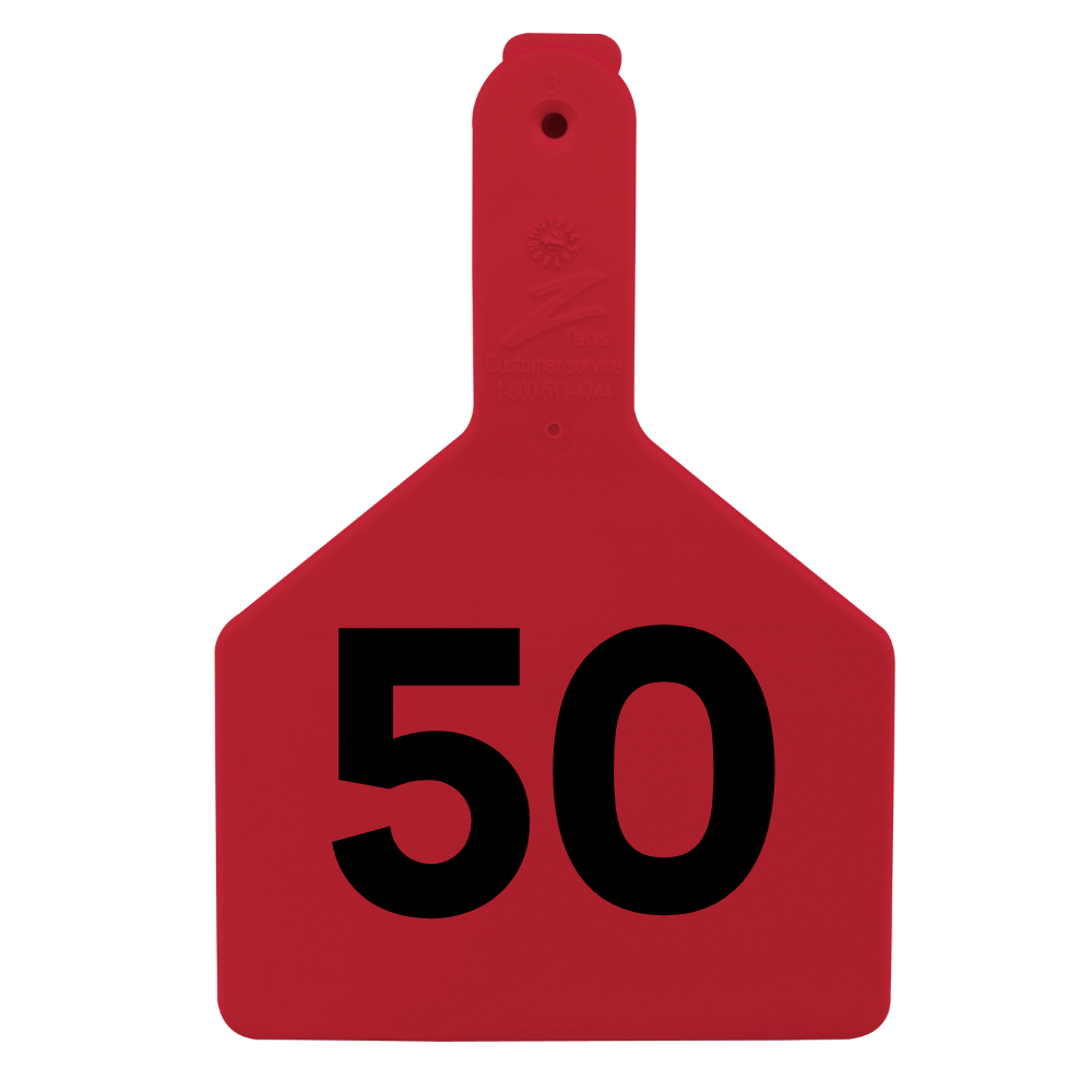 Z Tags One-Piece No-Snag Cow ID Ear Tag – Colors, Numbers & Custom Print