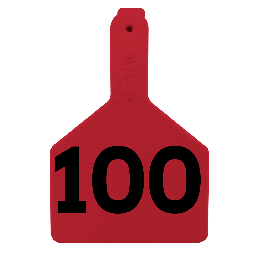 Z Tags One-Piece No-Snag Cow ID Ear Tag – Colors, Numbers & Custom Print