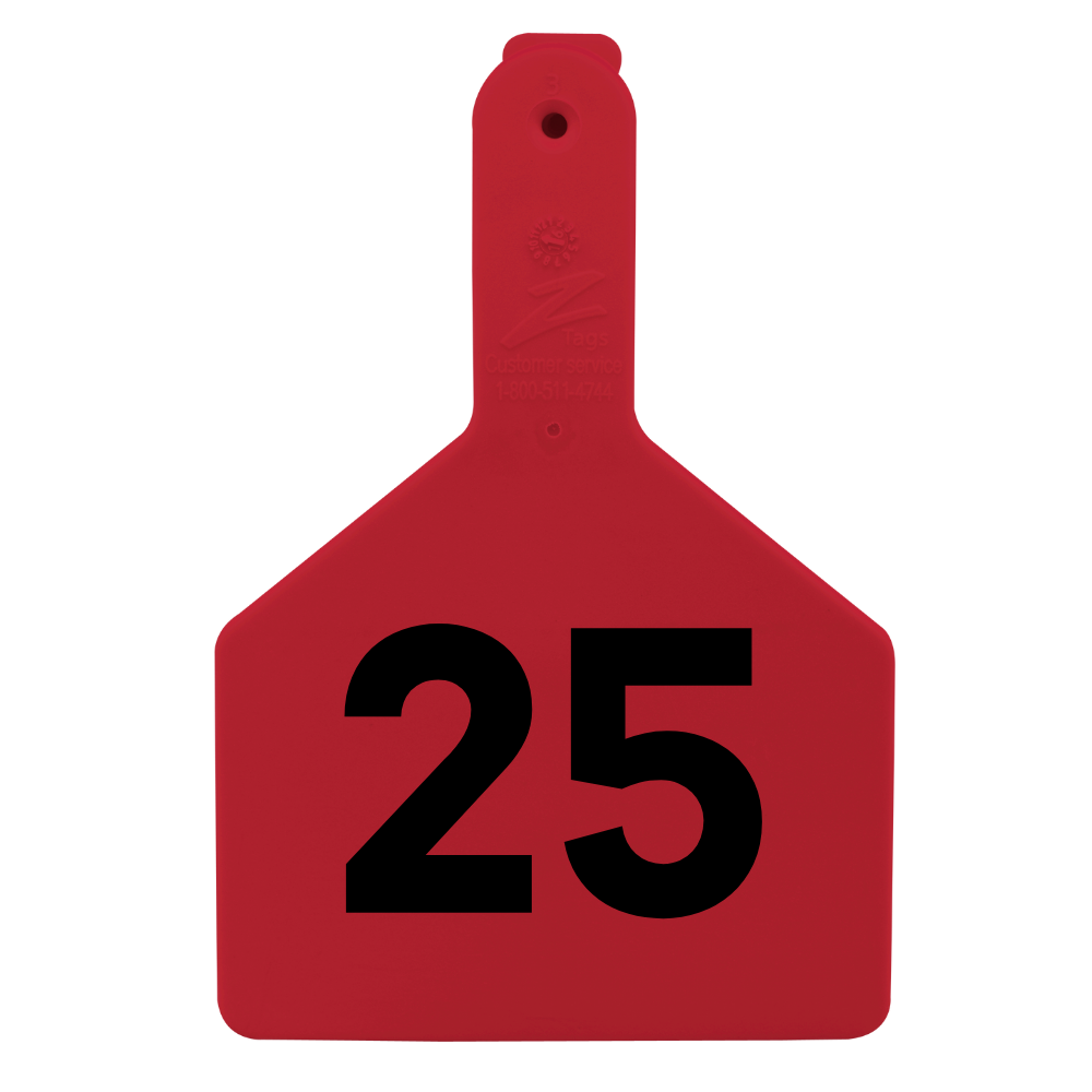 Z Tags One-Piece No-Snag Cow ID Ear Tag – Colors, Numbers & Custom Print
