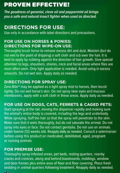Pyranha Zero-Bite – All-Natural Pet, Livestock & Horse Fly & Mosquito Spray